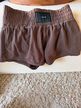 TALENTLESS Brown Smocked Waist Athletic Lounge Shorts